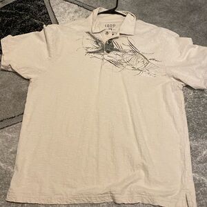 Izod jeans, white graphic polo (large)